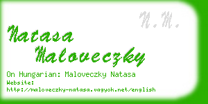 natasa maloveczky business card